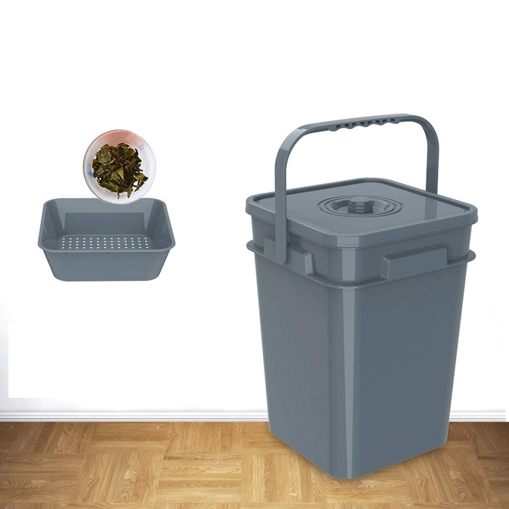 Kosz na śmieci Kosze wielofunkcyjne puszki o wysokiej pojemności 25L z pokryciem kosza na śmieci w sprawie biurowej automatycznej separacji kosza na śmieci do segregacji śmieci (Color : Beige)