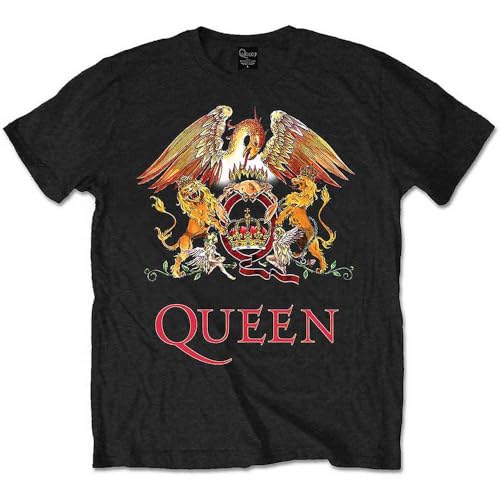 Image of Queen T Shirt Classic Crest Band Logo Official Unisex Black XXXXL