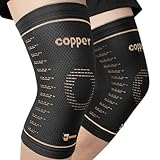 JIUFENTIAN Copper Knee Brace for Women and Men(2 Pack) -knee compression sleeves for Arthritis, Running & Daily Use-Targeted Support for Joint Stability & Pain Relief(Medium)