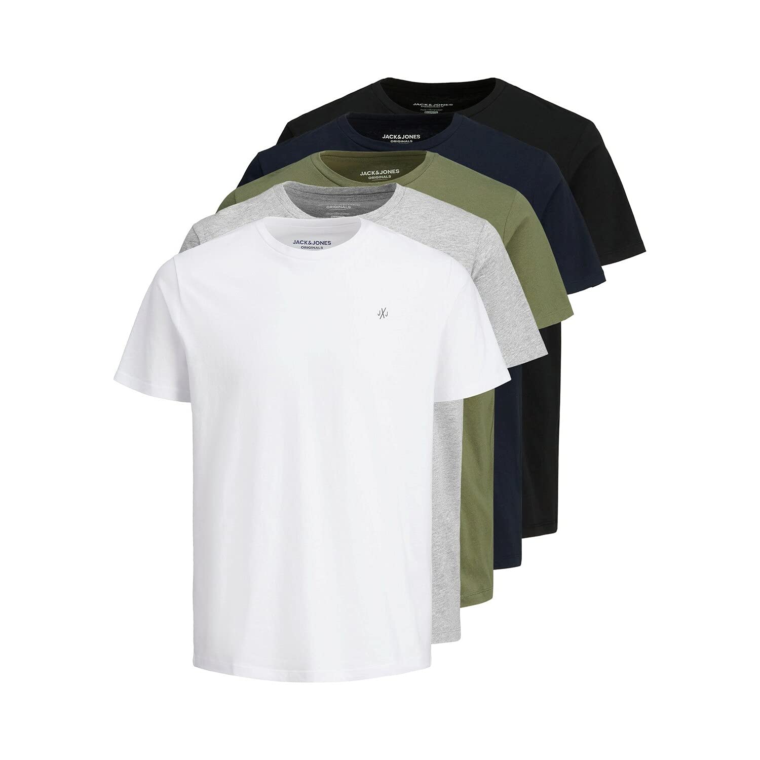 JACK & JONESmens JXJ CREW NECK 5PK T-Shirt (pack of 5)