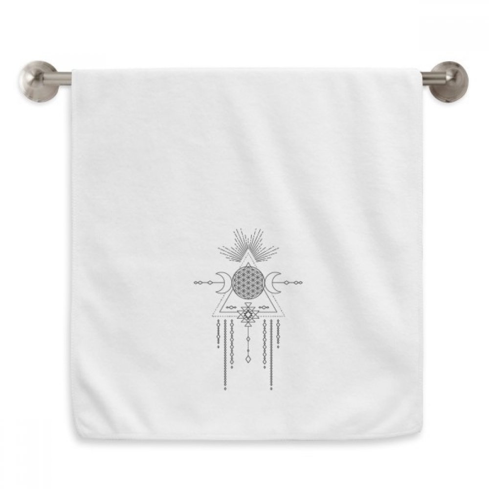 Serviettes moelleuses motif géométrie cercle totem blanc 13X29
