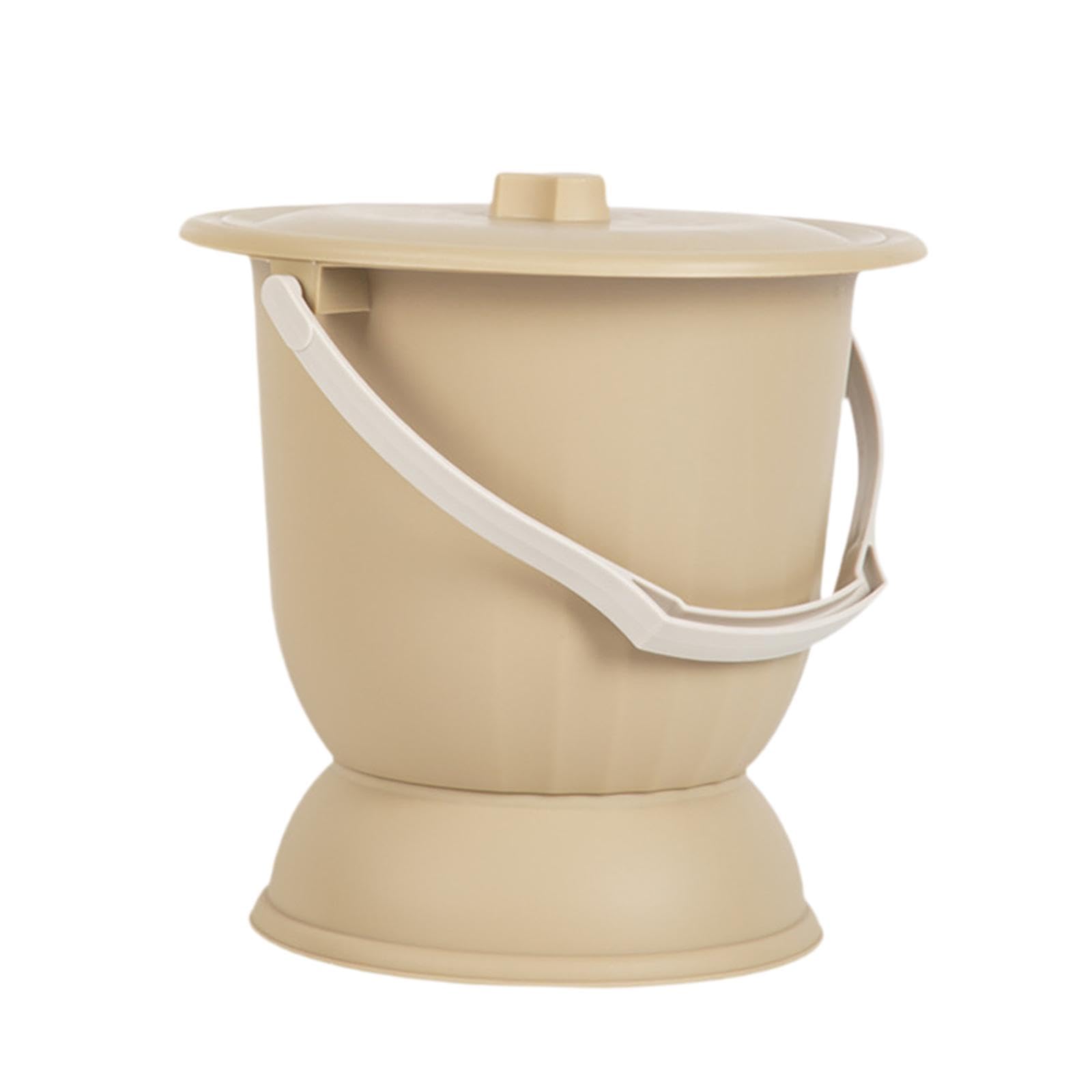 Harilla Pot de chambre, pot, urinoir de nuit, crachoir, urinoir avec couvercle, seau pour femme, homme, enfants, adultes, chambre intérieure, Jaune