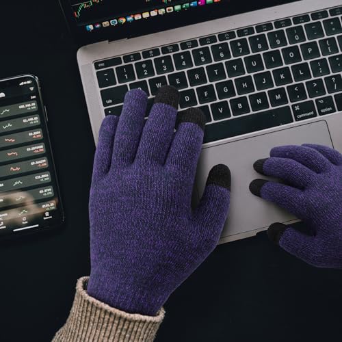 Image of Achiou Winter Gloves, Glove for Men Women, Upgraded Touch Screen Texting Warm Running with Thermal Soft Knit Lining