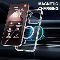 Fitudoos Hülle für Xiaomi 15T, Robuste PC-Rückseite Case+Stoßfesten TPU-Kante, Militärischen Grad Schutz Hülle, Schutz Magnetisch & Anti-Gelb Stoßfeste Handyhülle - Transparent – Ansicht 5