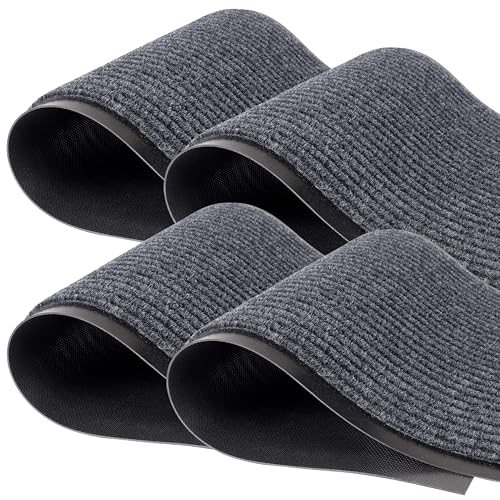 Image of MaxMat 4-Pack Extra Large 3x5 Ft Heavy Duty Door Mats - Tough Rubber Backing, Traps Mud, Dirt & Water, Low-Profile, Easy to Clean - Ideal for Front Door, Back Door, Garage & Mudroom (Grey)