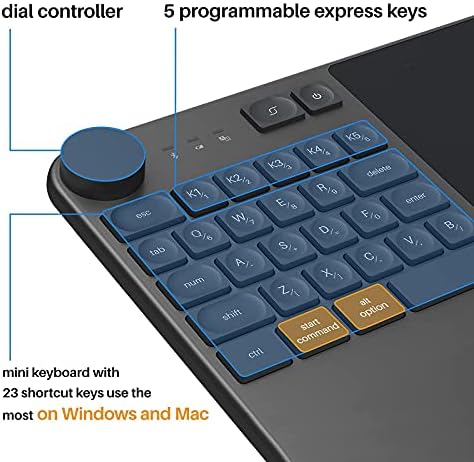 Huion Inspiroy Keydial KD200 Tableta gráfica inalámbrica Bluetooth miniatura 3
