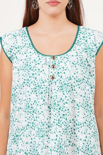 Image of Breezly Woman's Long Short Calf Length Pure Cotton Nighty