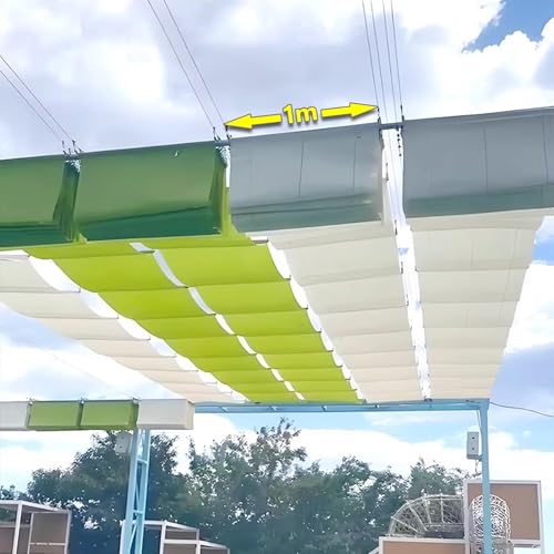 Voile d'ombrage rétractable bleu 6m pour protéger la terrasse de la chaleur - 5