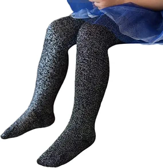Whyme Pack of 3 Baby Toddler Kids Girls Cotton Sparkly Glitter Legging Stocking Pant Pantyhose Tights for 0-7T Children3