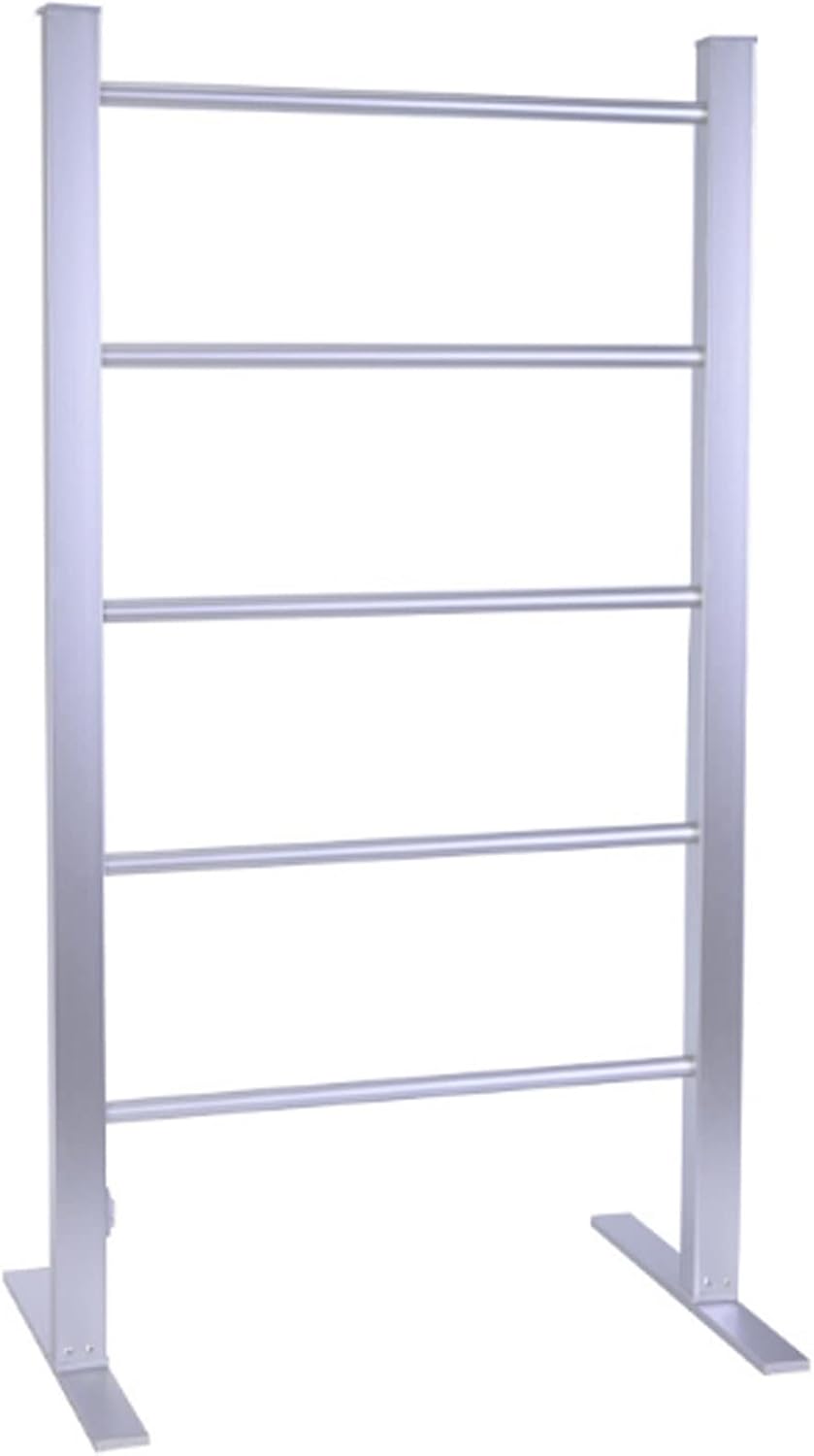 Heated Towel Rack Free Standing Electric,Heat Rails Towel Warmer Drying Rack 5 Bars Aluminum Alloy Towel Warmer 100w (220V)