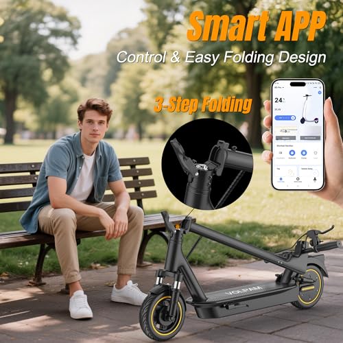 Image of VOLPAM Electric Scooter with Dual Suspensions, 19 /22MPH, 350W /500W /800WMotor, 60 /40 /31 /23Miles Long Range, Dual Braking, Max Load 264 lbs