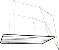 Varal De Teto 100% Aço 100cm ou 120cm C/Kit De Instalação Parafusos Fixação Secagem Roupas 13kg(Preto 100cm)