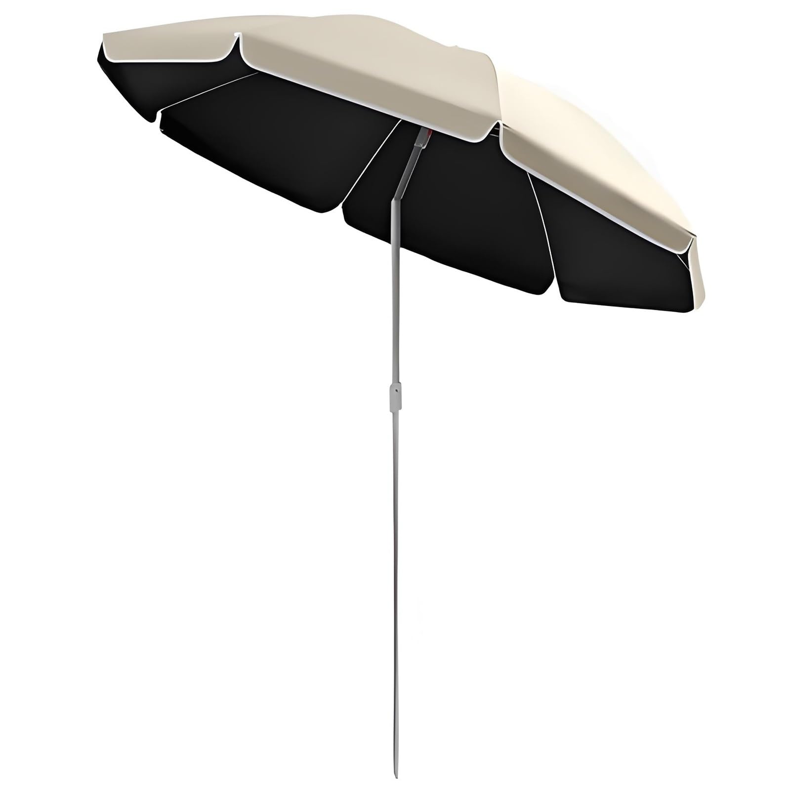 Parasol Ogrodowy Z Funkcją Pochylenia, Parasol Plażowy, Parasol Tarasowy, Ochrona Przeciwsłoneczna Upf 50+, Wodoodporny, Z Torbą Transportową,Beige-180cm/5.9ft
