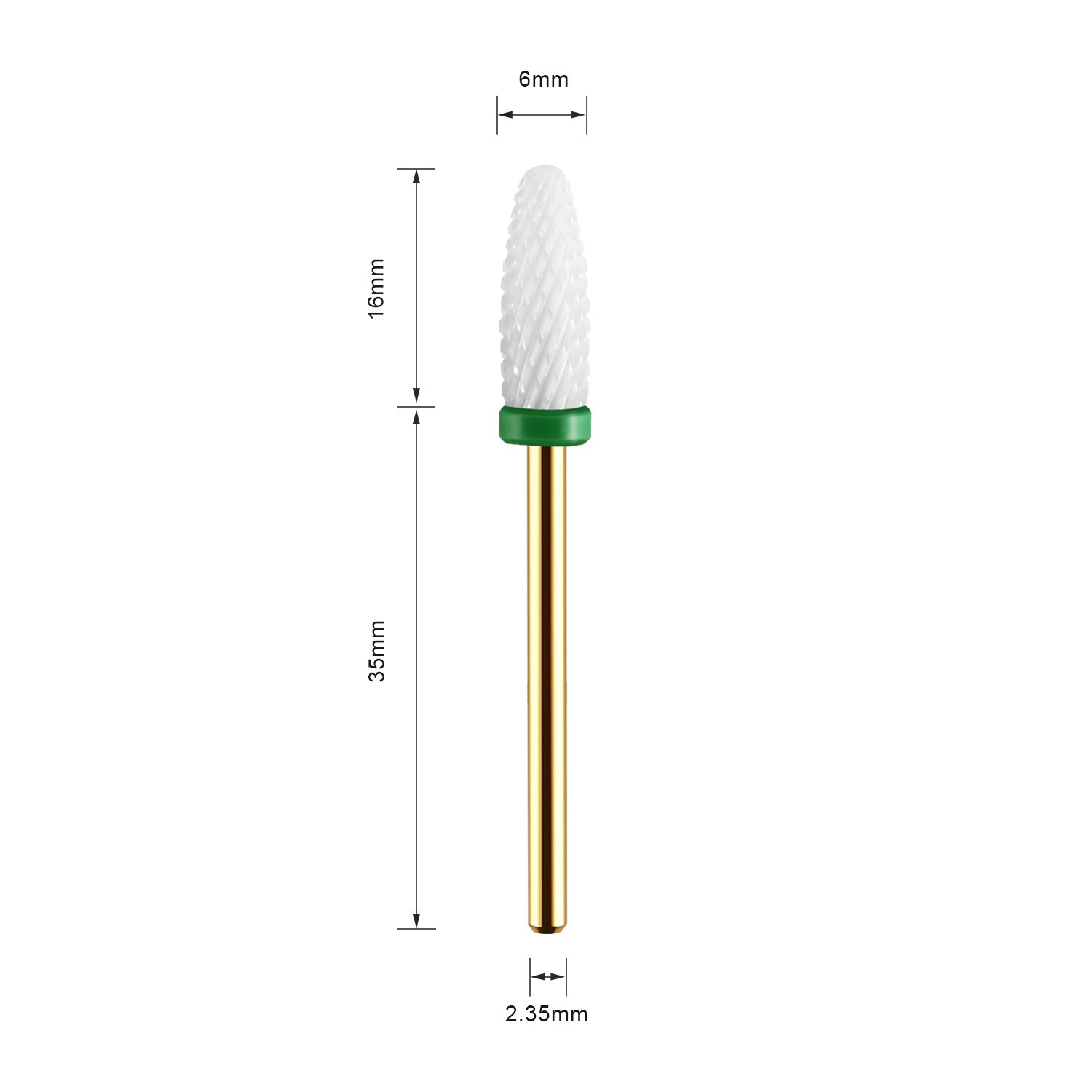 JCMaster® 2x Punte in Ceramica Conica per Fresa Unghie Lunga Durata Taglia Standard Punte Ideale Per Rimuovere lo Smalto, il Gel e cuticole Grana Coarse