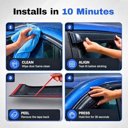 Image of IG Window Visors Fit for 1980-1996 Ford Bronco, Out-Channel Rain Guards Vent Wind Deflectors 2PC, Truck Accessories for 1980-1996 Ford F150 F250 F350, 1997 Ford F250 HD