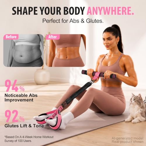 Image of Adjustable Foot Pedal Resistance Band with Handle, Multifunction AB /Core Workout Equipment for Women, 3-in-1 Exercise Bands for Working Out, 30-90lbs Heavy Duty Home Gym Yoga Fitness Equipment