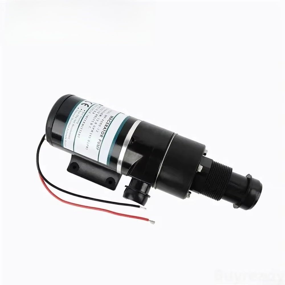Maceratore elettrico per 12 V/24 V, ad alto flusso per smerigliatrice per acque reflue per camper e barche, scarico dell'acqua nera con protezione termica, sentina marina (12 V)