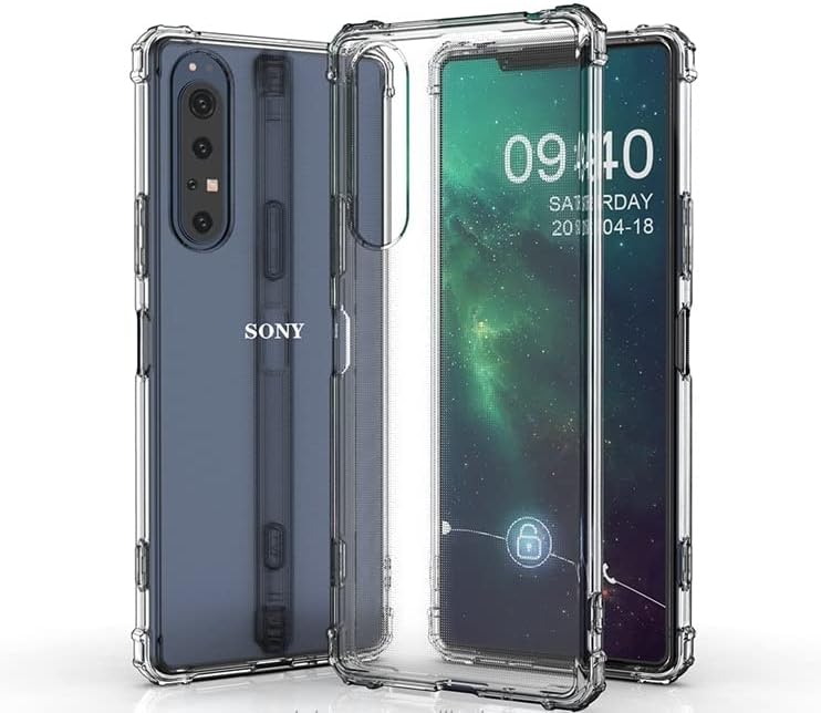 SkyTree Solid Shock Proof Bumper Hybrid Edge to Edge Protective Transparent Back Cover for Sony Xperia 1 II 6.5"