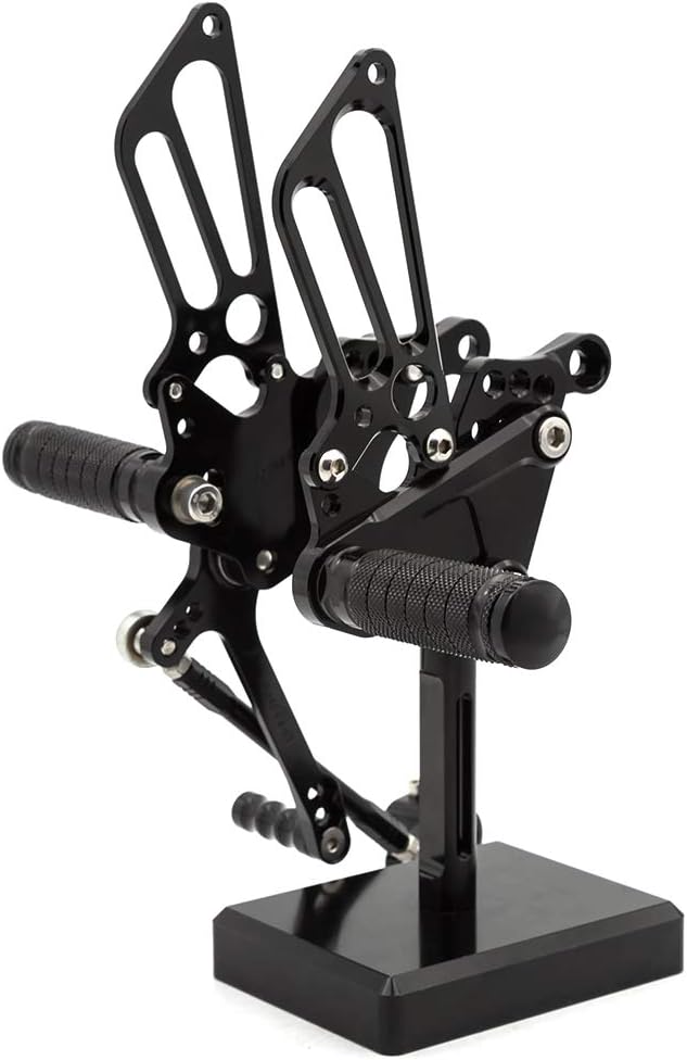 FXCNC CNC Billet Motorcycle Rearset Foot Pegs Rear Set Footrests Fully Adjustable Foot Boards Compatible with MV Agusta F4 / F4 1000 (10980 1998-2009 Black