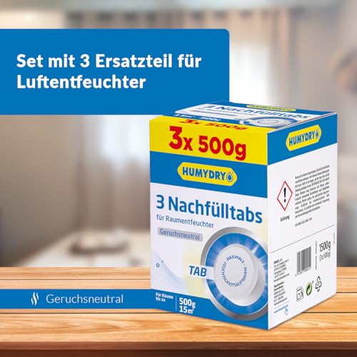 3er- Pack Luftentfeuchter Nachfüllpack 500g für Luftentfeuchter von Humydry ab 450g- Absorbieren Feuchtigkeit und Beseitigen Gerüche- Duft Neutral, Lavendel oder Apfel- Humydry-2