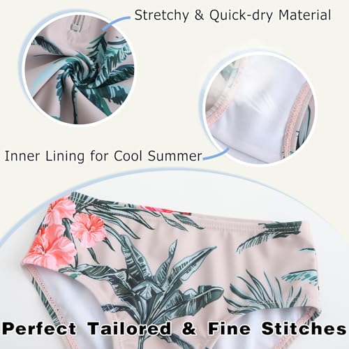 Toddler Baby Girls Rash Guard Swim Set Girls Long Sleeve Swimsuits with Bikini Bottom for Toddler Baby Girls4