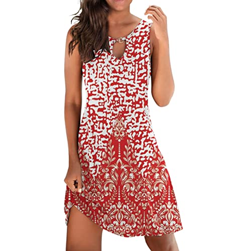 Robe de plage fleurie sans manches pour les après-midi de vacances détendus