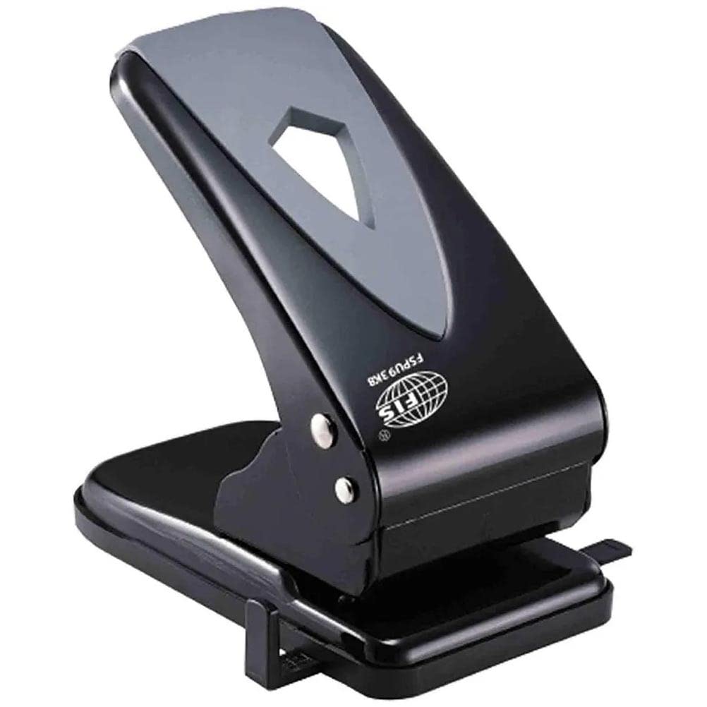 FISFSPU93K8 2 Hole Punching Machine, Heavy duty 70 Sheets Capacity, Black/Grey
