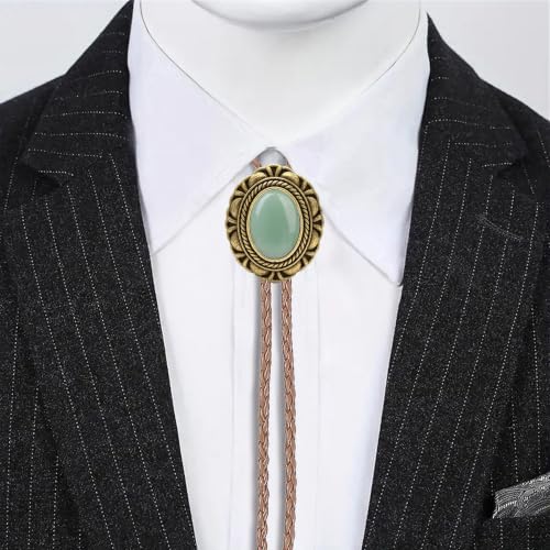 Image of GelConnie Native American Bolo Tie Rodeo Cowboy Leather Necktie Western Necklace Costume Accessories for Men,Women