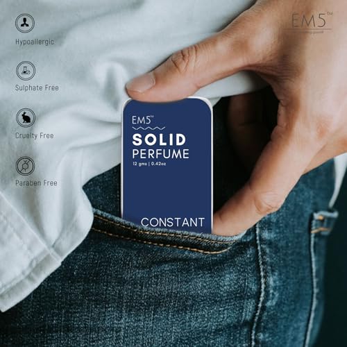 Image of EM5 Solid Perfume | Alcohol Free & Non-Greasy Cologne | Strong & Long Lasting Fragrance | 12g (Constant (Woody, Aromatic, Spicy, Musky))