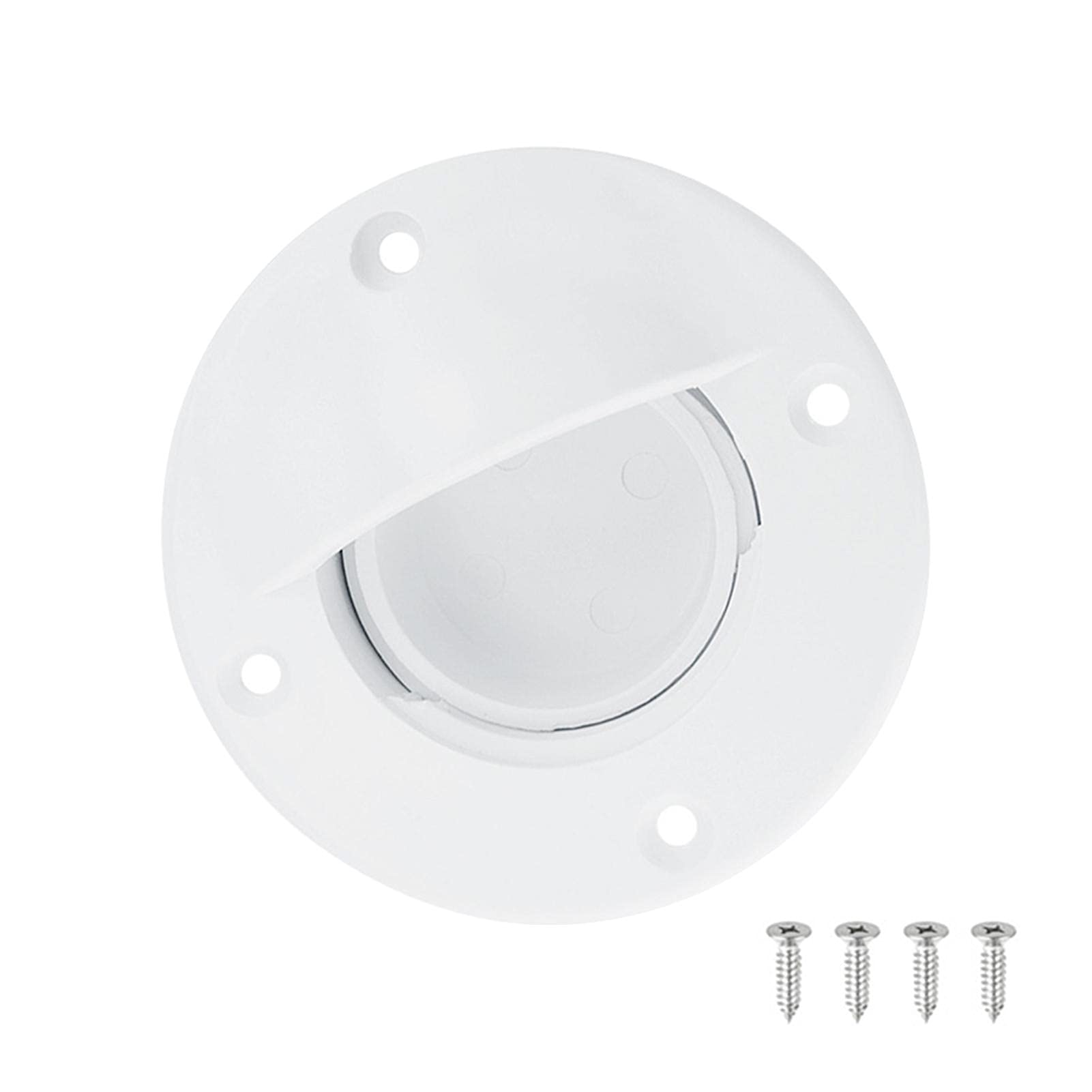 GEZICHTA Cockpit Scupper Valve,Marine Boat Scupper Valve with 4pcs Screw,Cockpit Mounted Scupper Valve Kit,Transom Drain Scupper Valve (White)