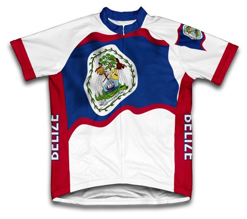ScudoPro Belize Flag Short Sleeve Cycling Jersey for Men - Size 4XL