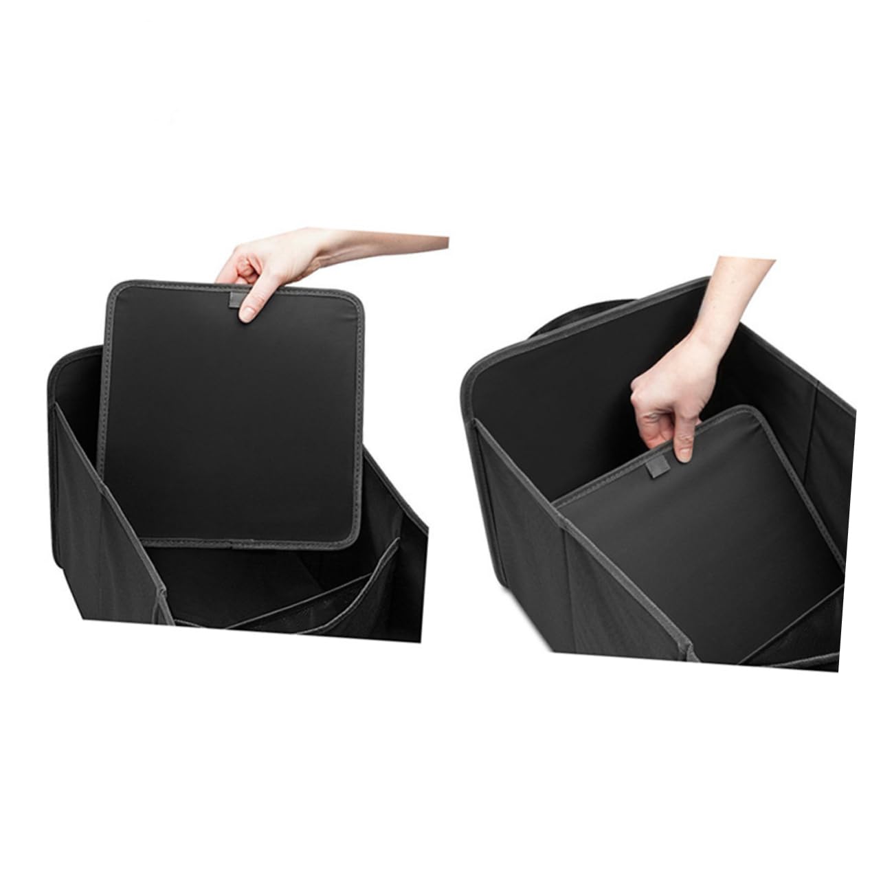 VALICLUD Organisateur de Coffre de Voiture Pliable Noir en Tissu Oxford