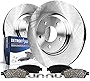 Detroit Axle - Front Disc Rotors + Ceramic Brake Pads Replacement for Lexus RX330 RX350 RX400h Toyota Highlander - 4pc Set