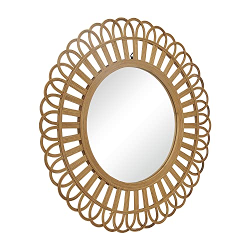 Deco 79 Rattan Starburst Wall Mirror, 35" X 1" X 35", Brown #TOP5
