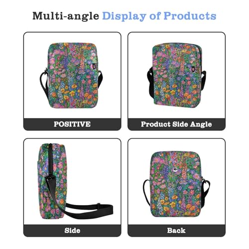 KLL Wild Flowers in Garden cute messenger bag Vegan Leather cross body bag men Travel Woman Handbag Shoulder Strap4