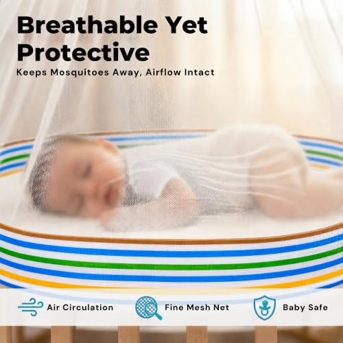 Image of Vparents Sleeping Essentials with Mosquito Net & Spring with Stand, Neonate (Blue)