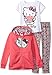 Hello Kitty Little Girls' Toddler 3 Piece Zip up Hoodie Legging Set with T-Shirt and Printed Leggings, New Pink, 2T