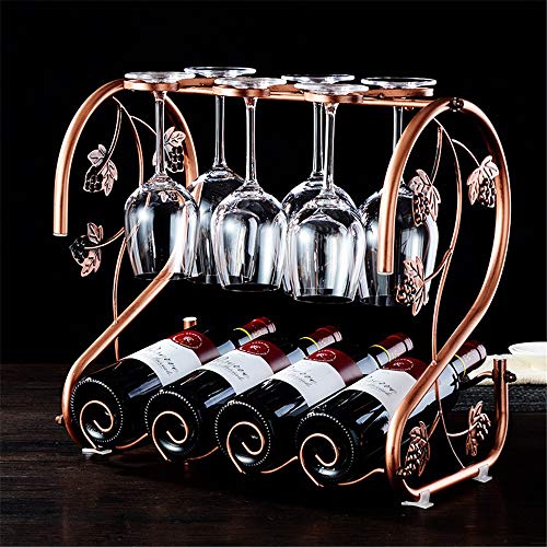 Range-bouteilles métal de comptoir et support verres pliable pour rangement cuisine - 6