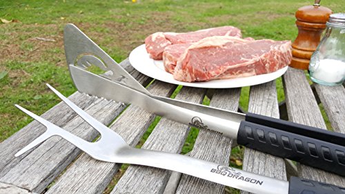 Set de utensilios para parrilla BBQ Dragon 2 piezas miniatura 7