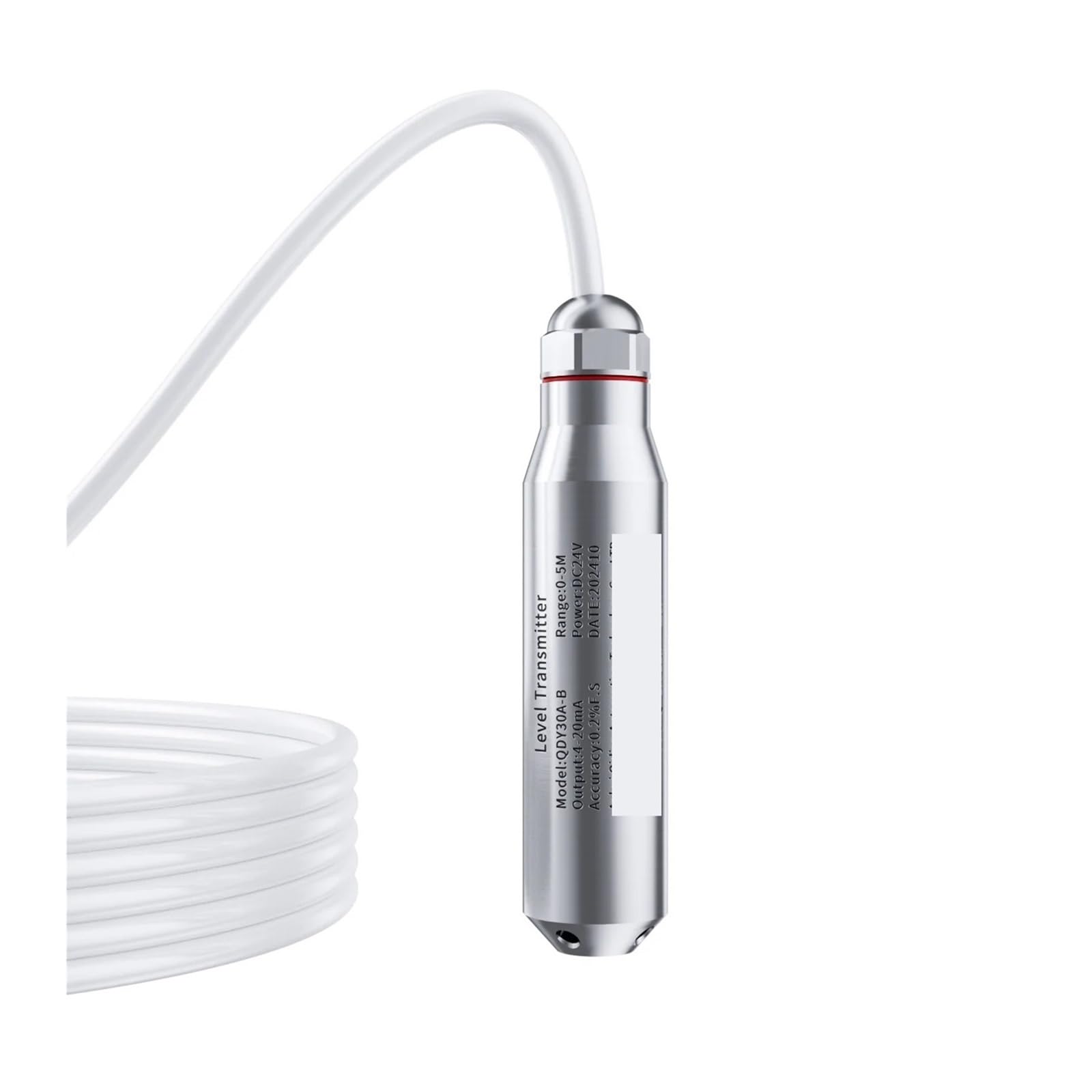 PEQYUACTE Water Level Sensor 0-5M Level Transmitter 4-20mA 0-10V RS485 Level Sensor Transmitter(0-10v,4M Range 5M Cable)