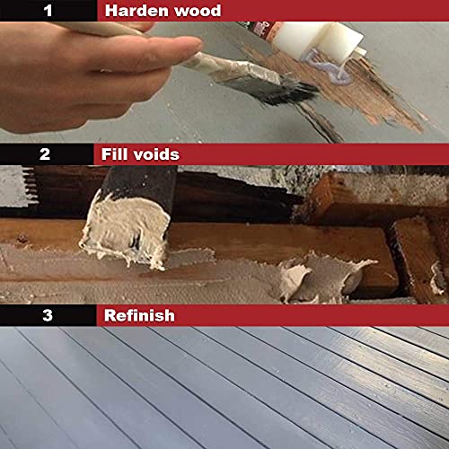 Image of PC-Products Wood Repair Epoxy Paste and Wood Hardener Kit, PC-Woody 96 oz and PC-Petrifier 1 Gallon