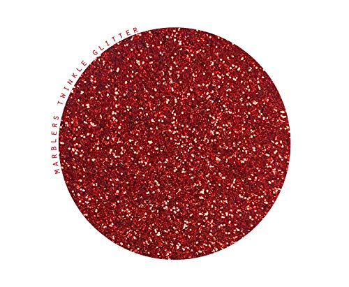Marblers Twinkle Face & Body Glitter [Santa Red] 0.18Oz (5G) | Fine | Non-Toxic | Vegan | Cruelty-Free | Ethically Sourced | Festival Makeup | Eye, Hair, Nail, Eyeshadow | Cosmetic Grade #TOP1