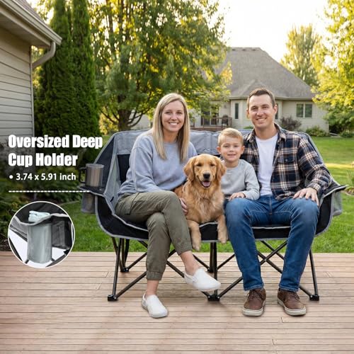 Silla Doble de Camping SUNNYFEEL Plegable Acolchada para Adultos miniatura 6