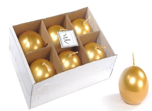Magie di Natale Velas esféricas de cera brillante Ø 4,5 cm decoración navideña juego de 6 (dorado)