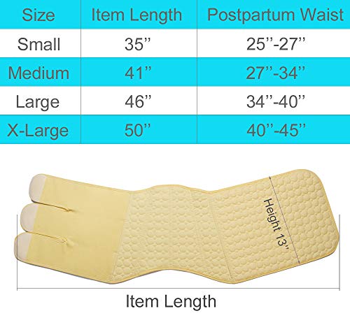 Abdominal Binder Post Partum Girdles for Women C-Section Recovery Belly Band Postpartum Tummy Wrap After Post Pregnancy Hysterectomy Belt Yellow - Thumbnail 3