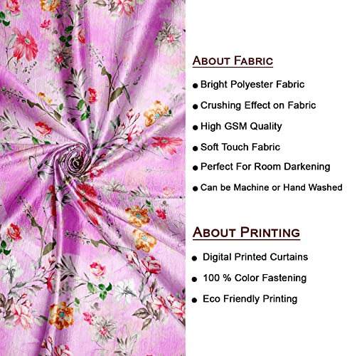 Image of Ultimate Trends 270 GSM Premium Room Darkening Curtains with Tie Back and Diamond Eyelets Set of 2 Panels (5 L x 4 W Feet, Light Pink)