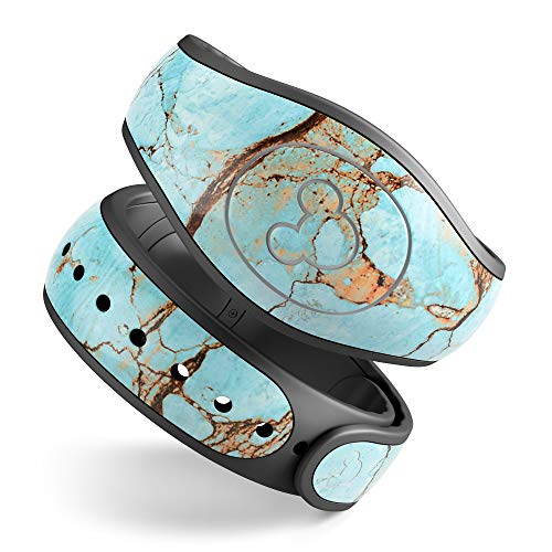 Design Skinz Cracked Teal Stone Premium Vinyl Decal Wrap Cover for The Disney MagicBand 2 (Fits MagicBand 2 for Disney Parks)