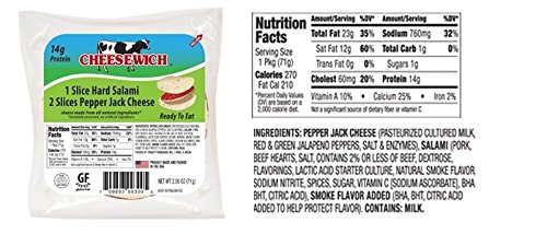 Cheesewhich Pepper Jack & Hard Salami Cheesewich (24 Pack)