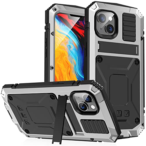 Coque iPhone 14 métal argent anti-chute protection écran intégrale