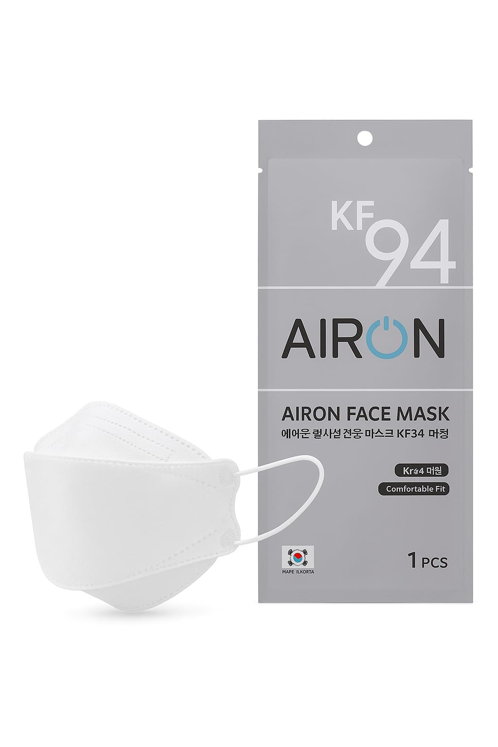 KF94 Face Mask, Large Size, White, Made in Korea, Comfortable Fit, Single Use-image-36
